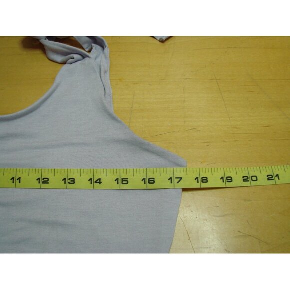 White Birch Bodysuit Lavendar Purple Tie Straps Snap Button Size M Scoop Neck - Picture 8 of 9